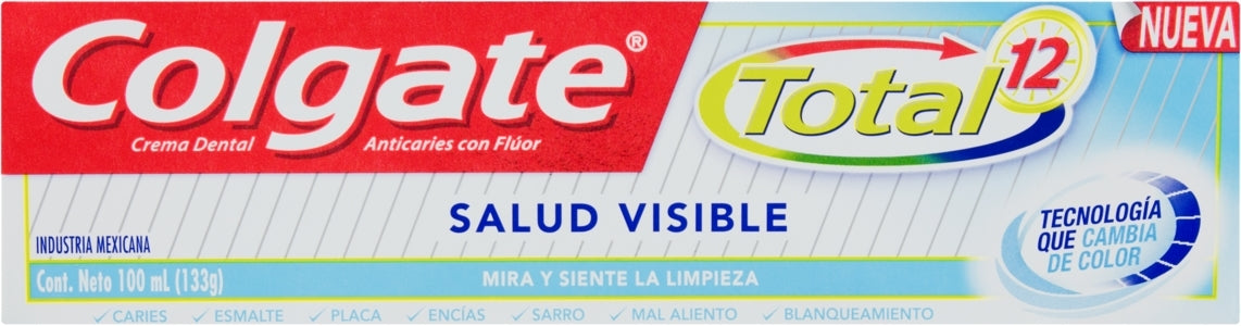 Colgate Total 12 Toothpaste, Visible Health, 100 ml