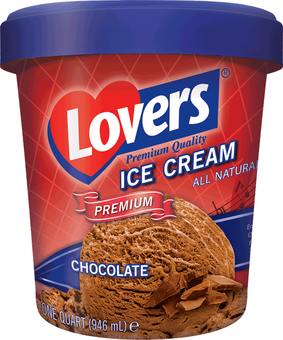 Lovers Premium Chocolate Ice Cream, 946 ml, 1 qt