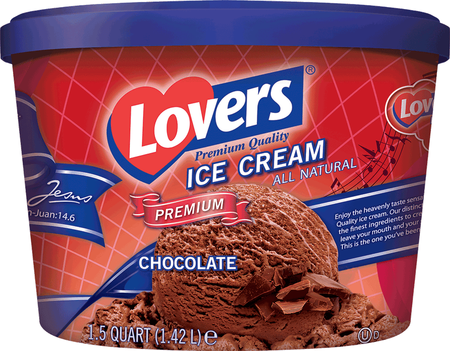 Lovers Premium Chocolate Ice Cream, 1.42 L, 1.5 qt