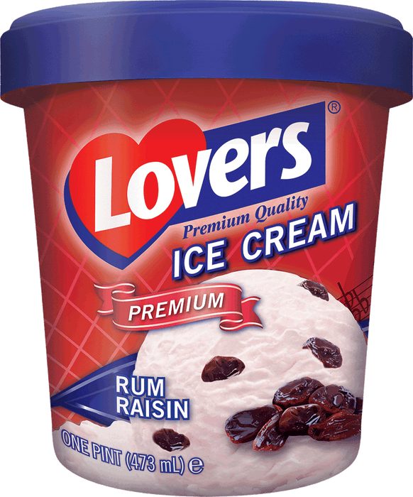 Lovers Premium Rum Raisin Ice Cream, 473 ml, 1 pt