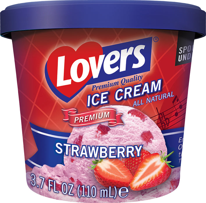 Lovers Premium Strawberry Ice Cream, 473 ml, 1 pt