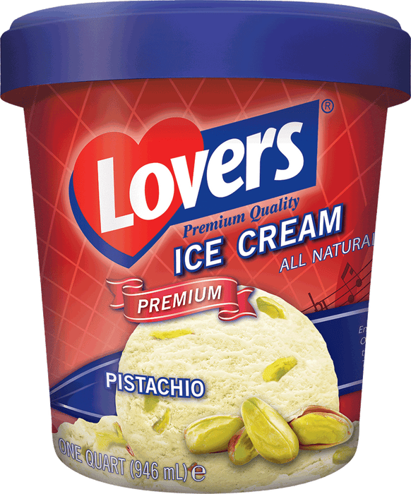 Lovers Premium Pistachio Ice Cream, 946 ml, 1 qt