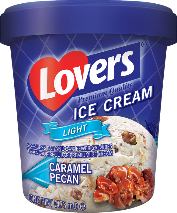 Lovers Caramel Pecan Ice Cream, Light, 1 pt