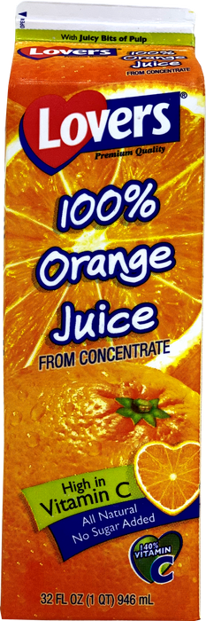 Lovers 100% Orange Juice Drink, 32 oz