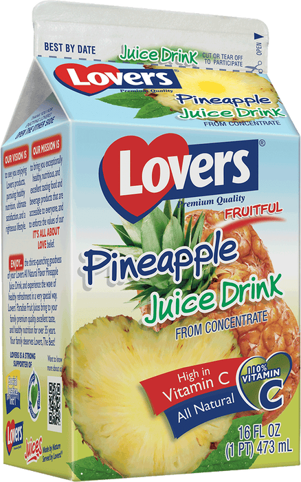 Lovers Fruitful Pineapple Juice Drink, 473 ml, 16 oz