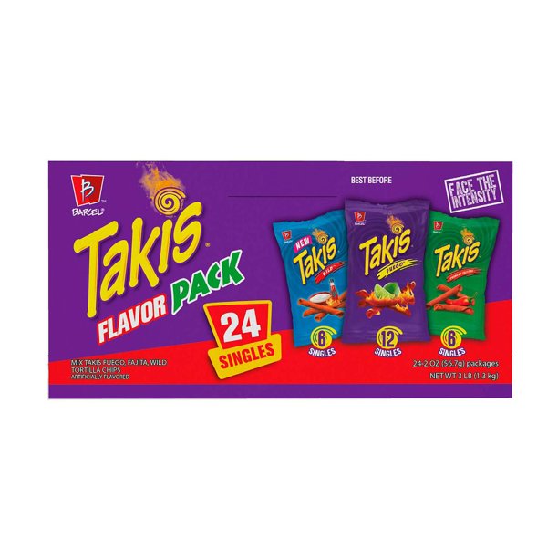 Takis Multi Flavor Pack, Variety Pack , 24 x 2 oz