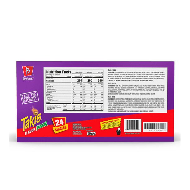 Takis Multi Flavor Pack, Variety Pack , 24 x 2 oz