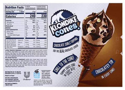 Klondike Cones Classic Chocolate & Nuts For Vanilla Ice Cream Cones , 8 ct
