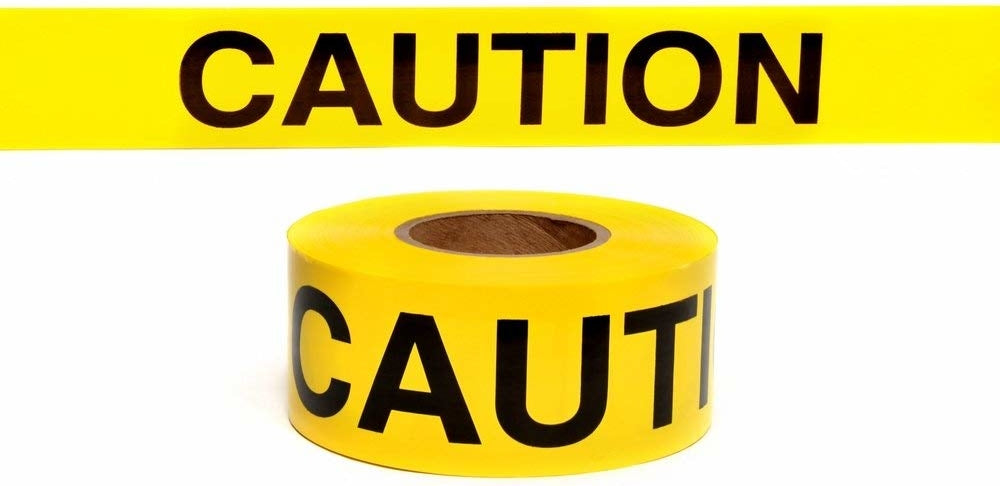 Caution Tape with Yellow Black Print, 300 ft