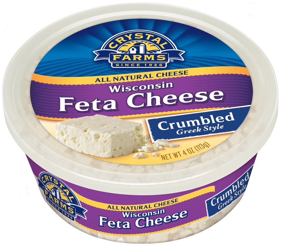 Crystal Farms All Natural Feta Cheese, Crumbled Greek Style, 4 oz (113 gr)