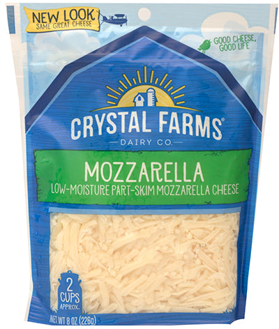 Crystal Farms Shredded Mozzarella Cheese , 8 oz