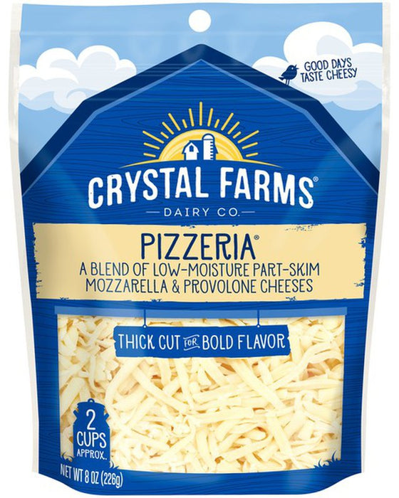 Crystal Farms Pizzeria Cheese , 8 oz