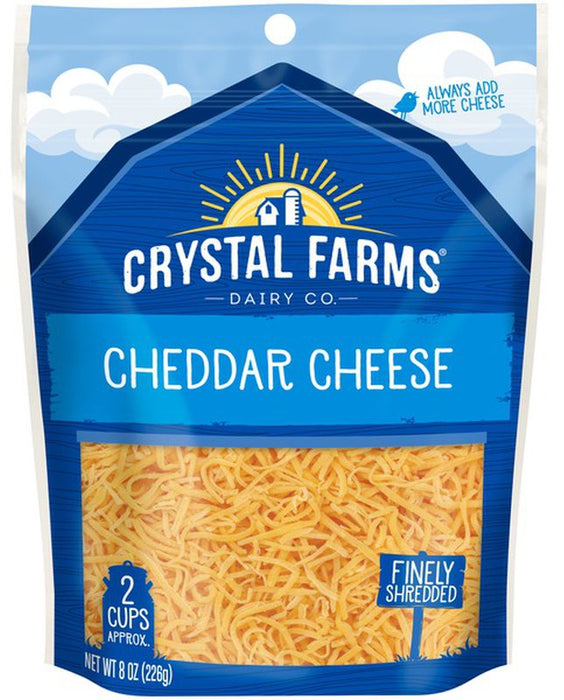 Crystal Farms Fine Shredded Cheddar Cheese, 8 oz