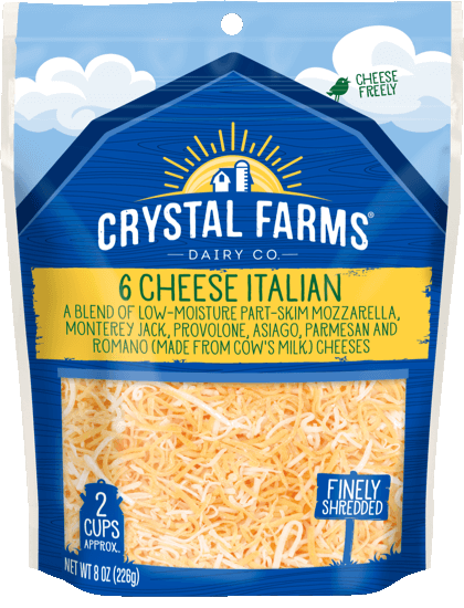 Crystal Farms 6 Cheese Italian , 8 oz