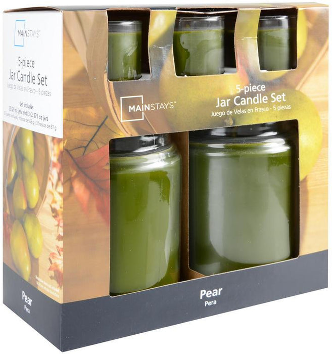 Mainstays Jar Candle Set, Pear Fragrance, 5 ct