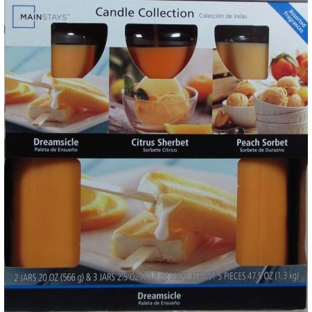 Mainstays Jar Candle Set, Dreamsicle Assorted Fragrances, 5 ct