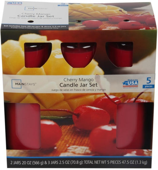 Mainstays Jar Candle Set, Cherry Mango Fragrance, 5 ct