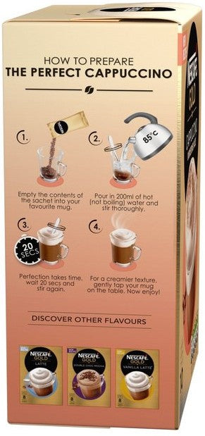 Nestle Nescafe Gold Sachets, Cappuccino Unsweetended, 10 ct