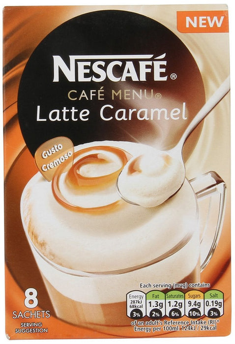 Nescafe Cafe Menu Latte Caramel Sachets, 8 ct