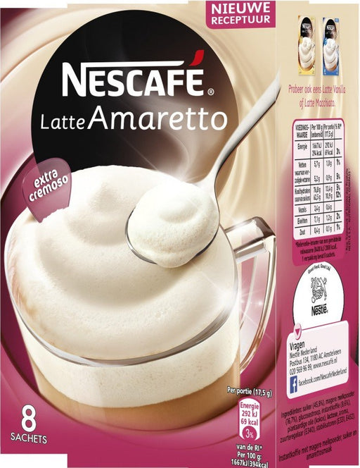 Nescafe Latte Amaretto Sachets, 8 ct