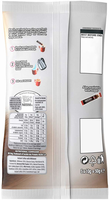 Nescafe Original Unsweetened Taste 2 in 1 Coffee, 5 ct