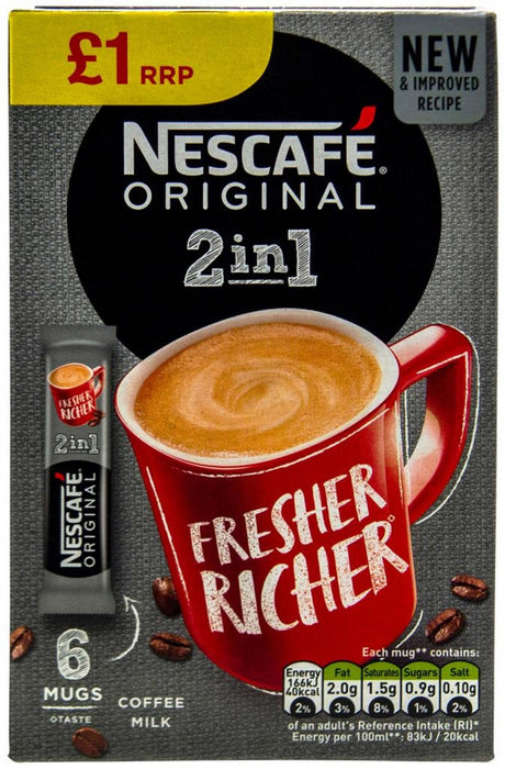 Nescafe Original 2-in-1 Coffee Mix, 6 ct