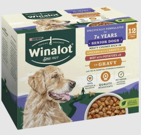 Purina Winalot Meat Chunks In Gravy , 12 x 100 gr