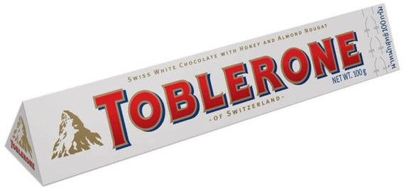 Toblerone White Chocolate Bar, 100 gr