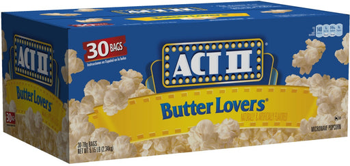 Act II Butter Lovers Popcorn Value Pack, 30 ct