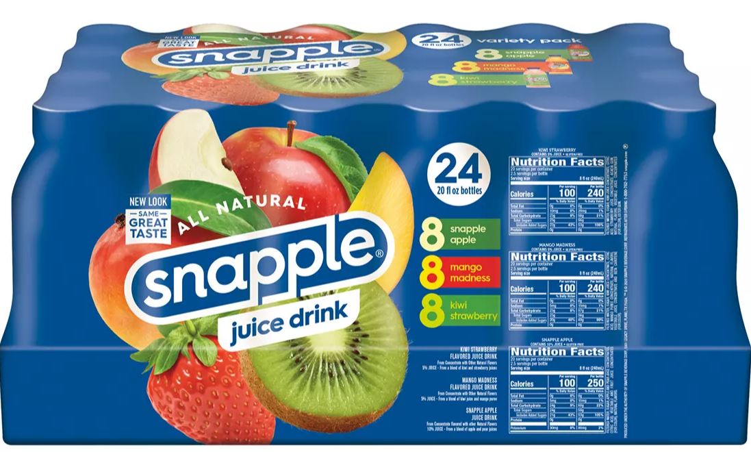 Snapple Juice Drink, Variety Pack, 24 x 20 oz