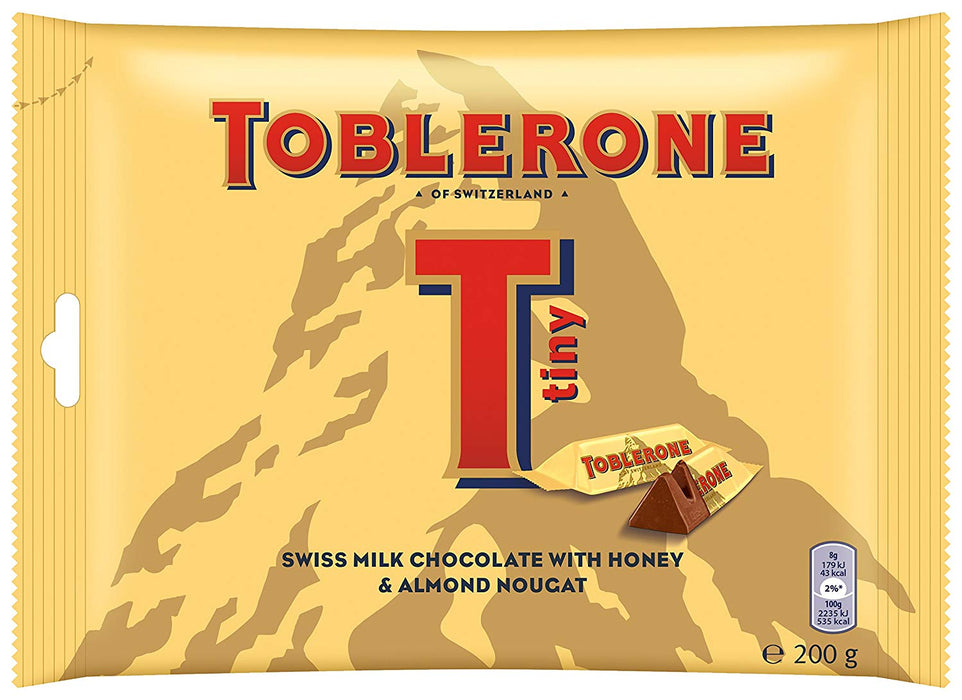 Toblerone Tiny Swiss Milk Chocolate With Honey & Almond Nougat, 200 g