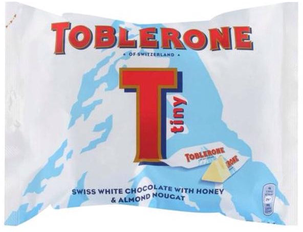 Toblerone Tiny Swiss White Chocolate with Honey and Almond Nougat, 200 gr