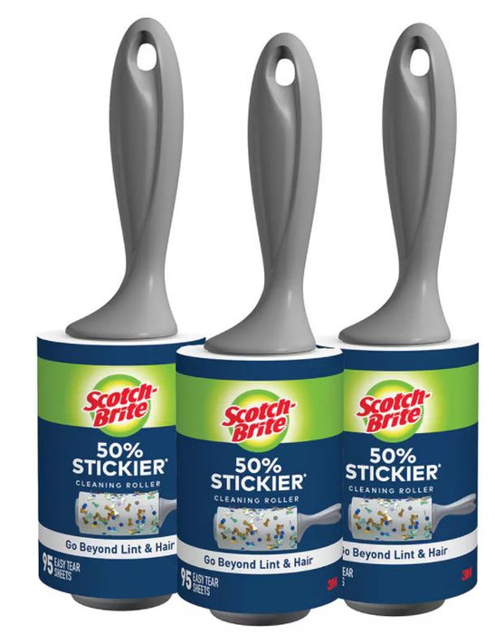 Scotch-Brite 50% Stickier Lint Roller, 95-Sheet, 3-Pack, 3 ct