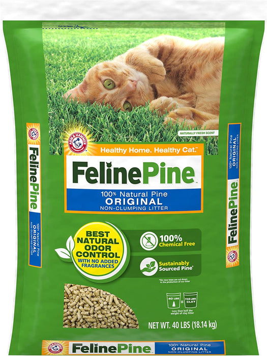 Arm & Hammer Feline Pine 100% Natural Pine Original Cat Litter , 40 lbs