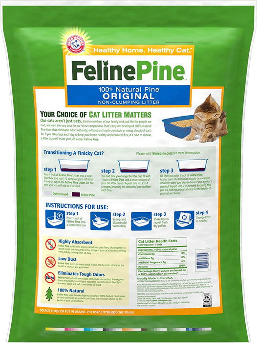 Arm & Hammer Feline Pine 100% Natural Pine Original Cat Litter , 40 lbs