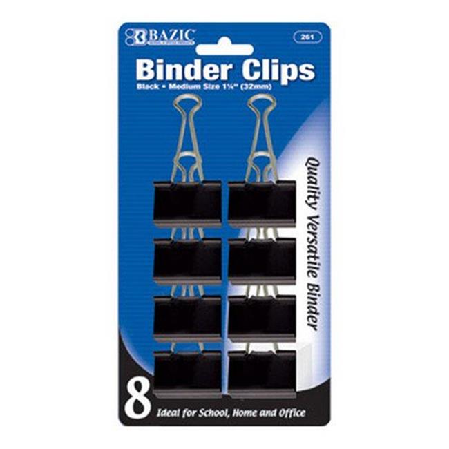 Bazic 261 Medium (32mm) Black Binder Clip , 8 pcs