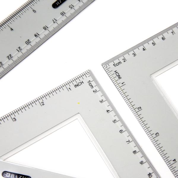 Bazic 4-Piece Geometry Ruler , 4 pcs