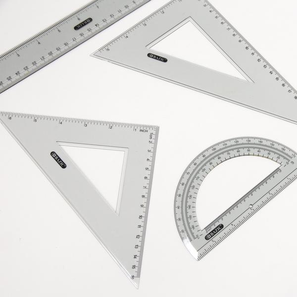 Bazic 4-Piece Geometry Ruler , 4 pcs