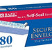 Bazic No 6 3/4 Self-Seal Security Envelopes, White, 80 ct