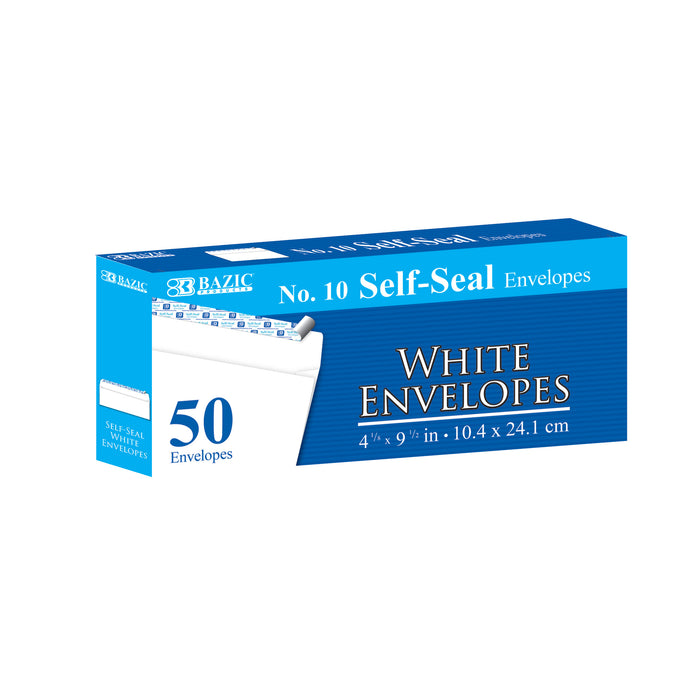 Bazic #10 Self-Seal White Envelope , 50 pcs