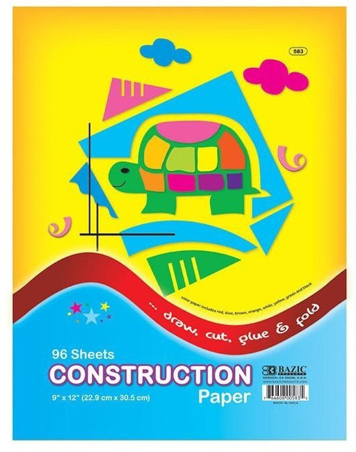 Bazic Construction Paper Sheets, 96 ct