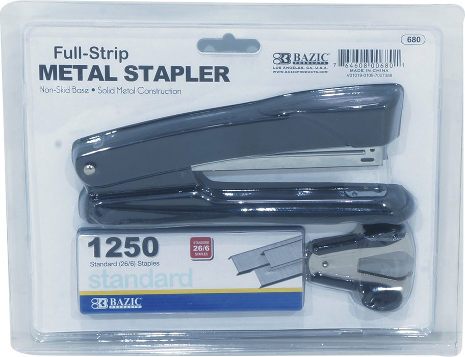 Bazic Full-Strip Metal Stapler Set, Bonus Pack, 3 pcs