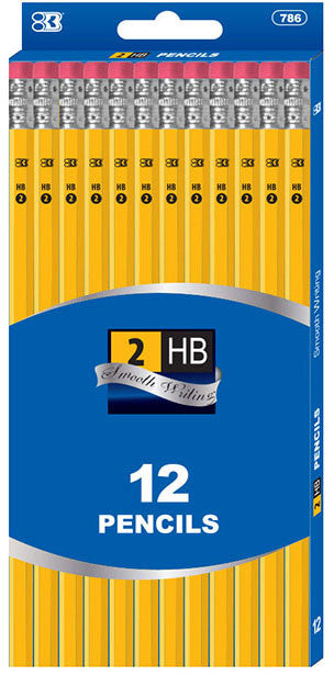 Bazic Yellow 2 HB Pencil, 12 ct