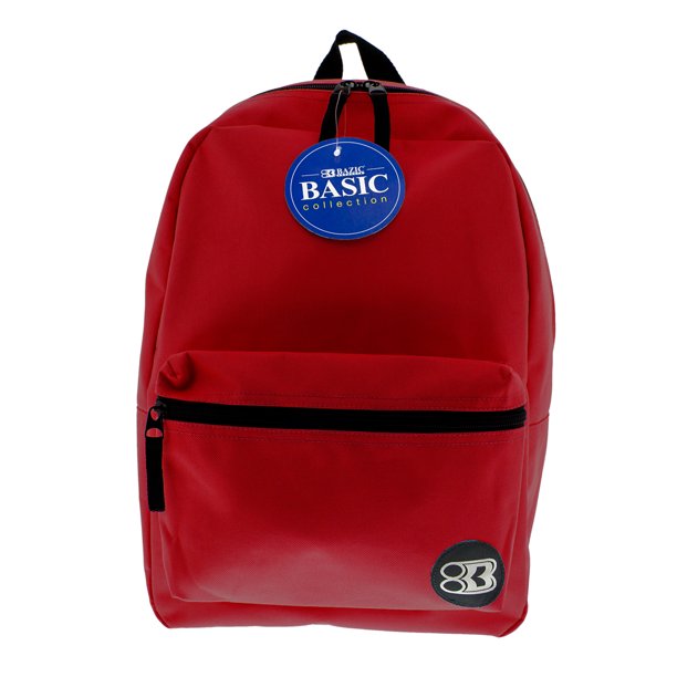 Bazic School Backpack For Students, Burgundy, 16 in , 1 pc