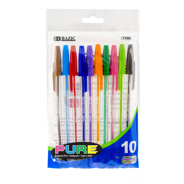 Bazic Pure Neon Color Pen, 10 pcs