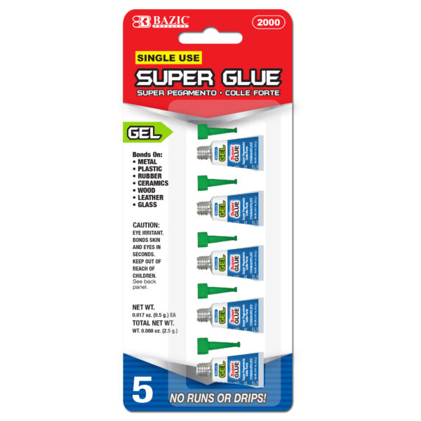 Bazic Super Glue Gel, 5 pcs