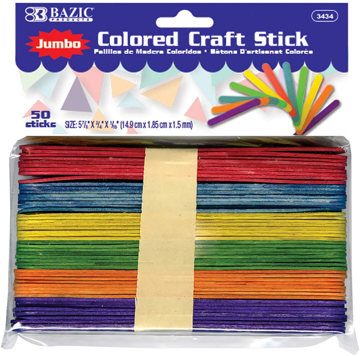 Bazic Colored Craft Sticks , 50 ct