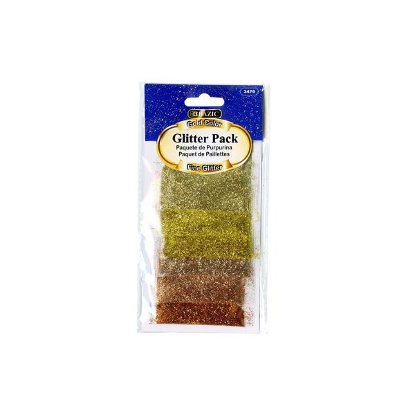 Bazic Gold Color Glitter Pack , 6 pcs