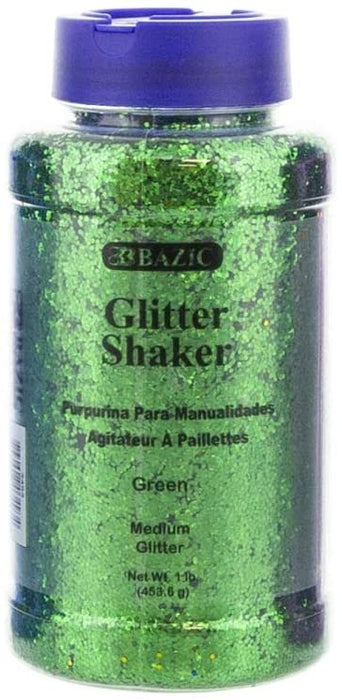 Bazic Green Glitter Shaker , 1 lbs