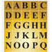 Bazic Alphabet Foil Letter Labels, Black on Gold, 378 ct